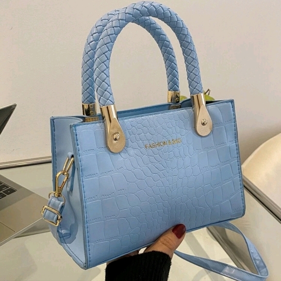Lightweight,Business Casual Mini Crocodile Embossed Letter Graphic Square Bag Fo - Picture 1 of 6